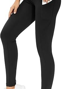 THE GYM PEOPLE Thick High Waist Yoga Pants with Pockets Tummy Control Workout Running Yoga Leggings for Women