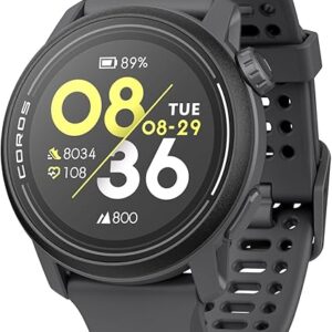COROS PACE 3 Sport Watch GPS, Lightweight and Comfort, 17 Days Battery Life, Dual-Frequency GPS, Heart Rate, Navigation, Sleep Track, Training Plan, Run, Bike, and Ski - Black Silicone Band