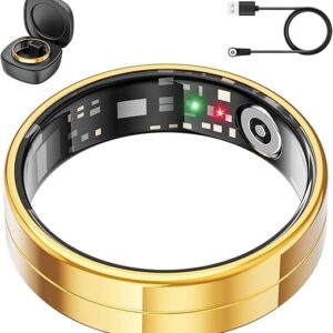 2025 New Ultra-Thin Smart Ring, 24/7 Automatically Tracks Heart Rate, Blood Oxygen, Sleep, Body Temperature, Health Tracker for Men and Women, No Subscription Fee, Android & iOS
