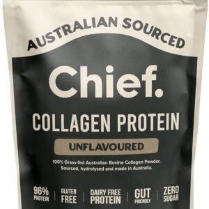 Chief Collagen Protein Powder, Unflavoured, 100% Organic Grass-Fed Aussie Beef, Supports Gut Health & Joints, Dairy Free & No Sugar, 30 Servings