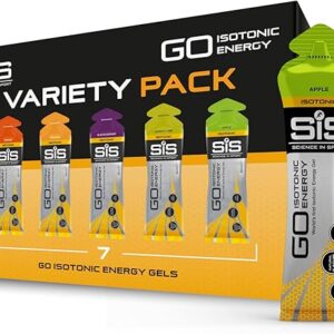 SIS GO Isotonic Energy Gels - Vegan, Low Sugar, Sports Nutrition Gel Supports Endurance for Running - Assorted Flavours, 60ml, Pack of 7