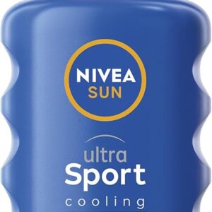 NIVEA SUN Ultra Sport Cooling Sunscreen Spray SPF 50+ 200ml | Water & Sweat Resistant | Fast Absorbing | With Cooling Menthol | High Performance Sports Sunscreen | Easy Spray Application