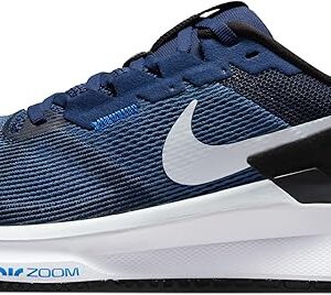 Nike Men's Air Zoom Structure 25 Stability Road Running Shoe – Midnight Navy/Platinum White