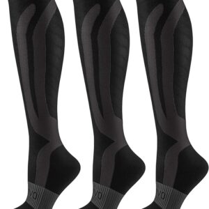 CAMBIVO 3 Pairs Compression Socks (20-30 mmHg) for Women and Men, fit for Running, Flight, Travel, Pregnancy, Nurses, Medical, Circulation and Recovery