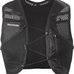 Salomon Active Skin 4 Compatible with Flasks Unisex Running Vest Hiking Trail, 4L, Precision Fit, Easy Access and Optimized Storage, Black